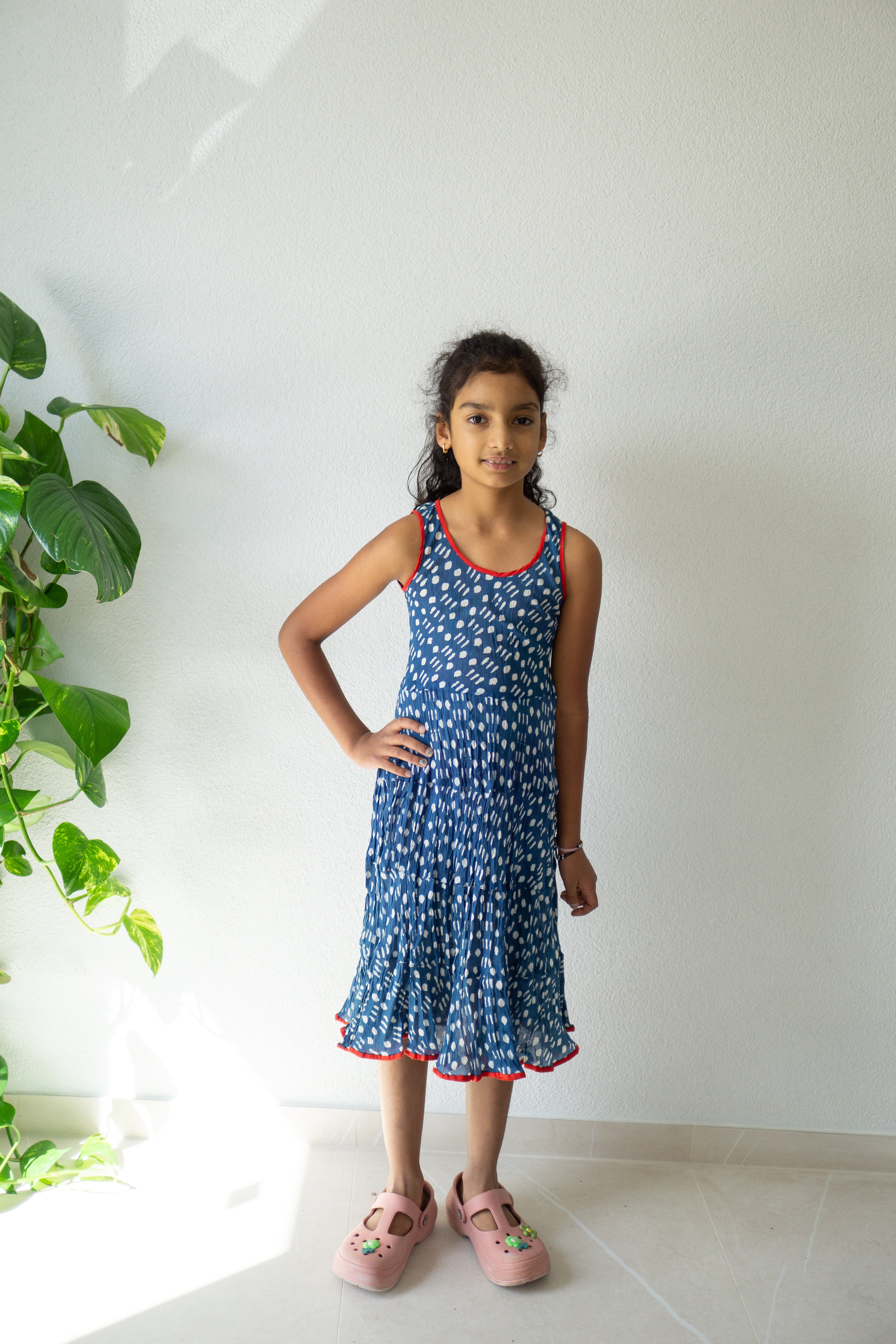 Indigo Breeze Handbedrucktes Kleid