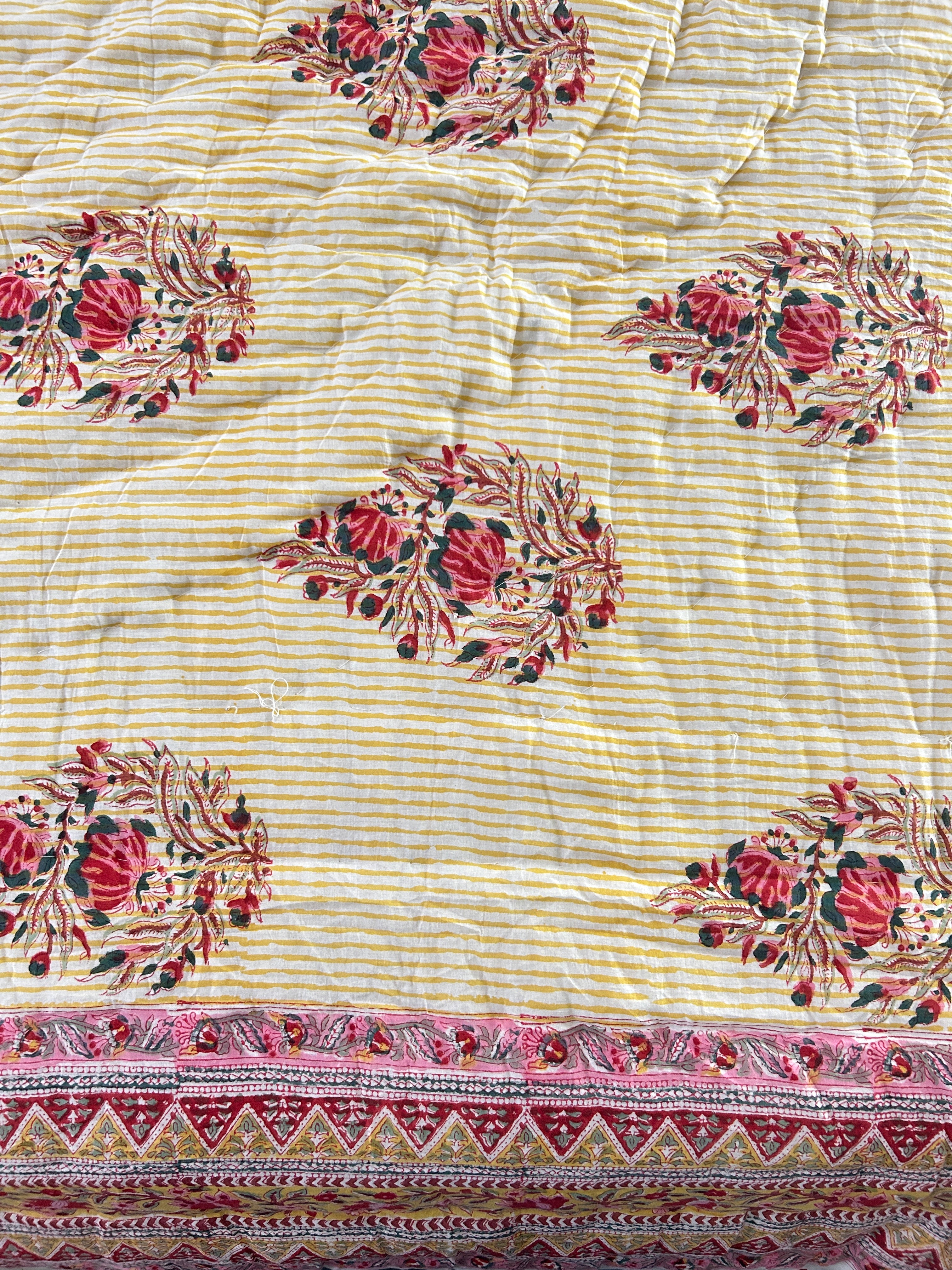 Handbedruckte Wendesteppdecke (Doppelbett)