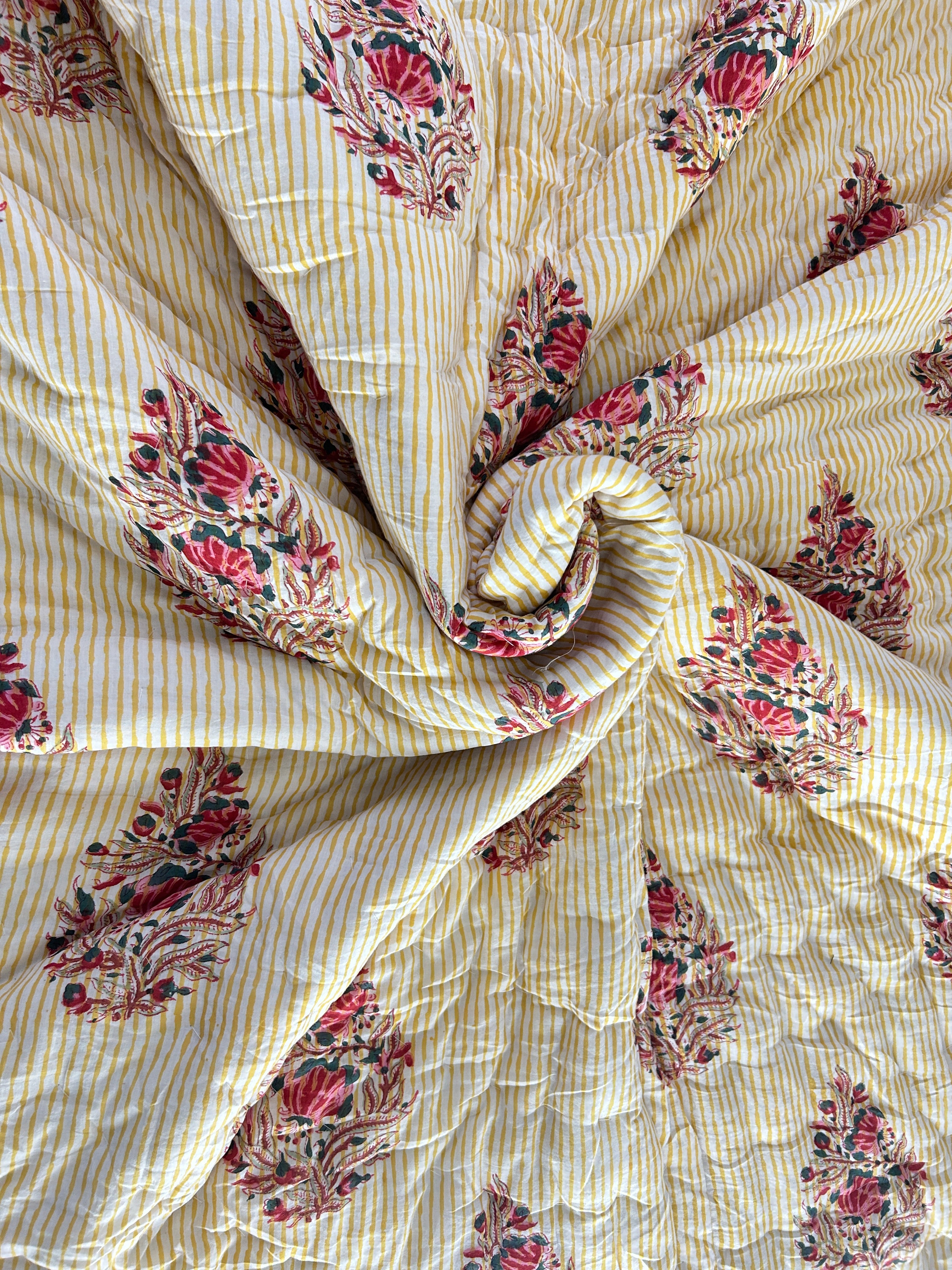 Handbedruckte Wendesteppdecke (Doppelbett)