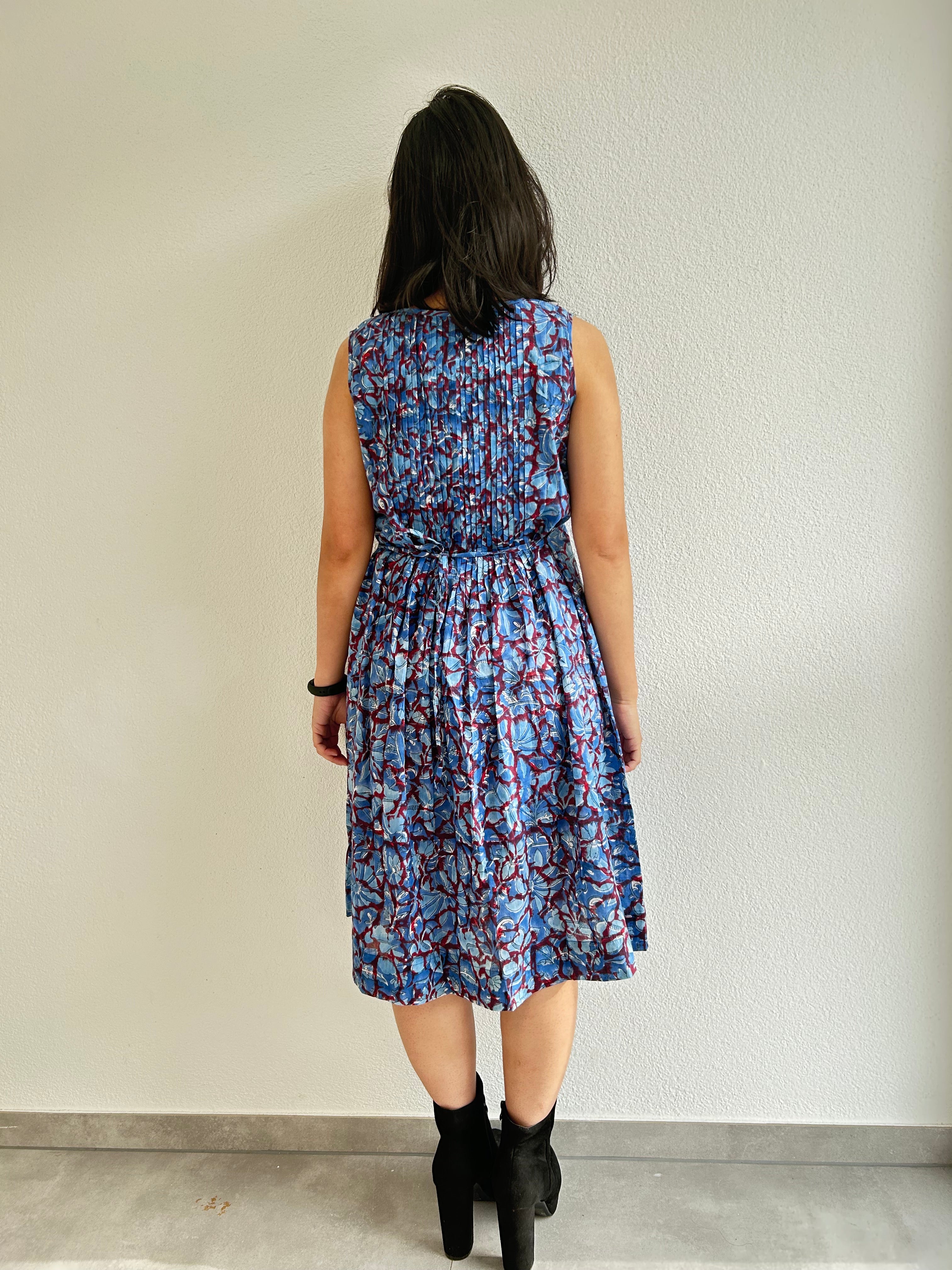 Lagoon Petal Handblock Kleid