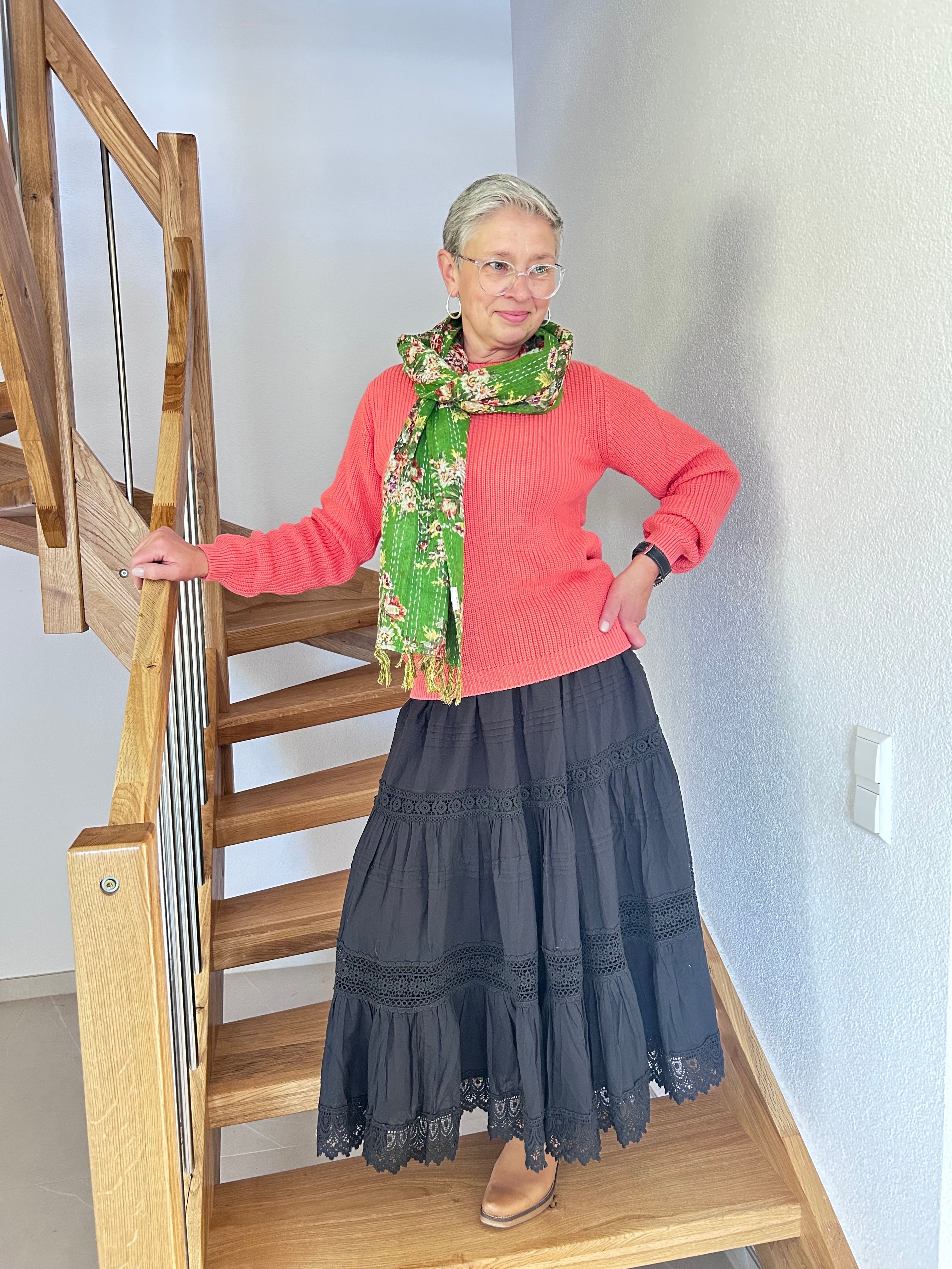 Bestickter Maxi-Rock im Boho-Stil