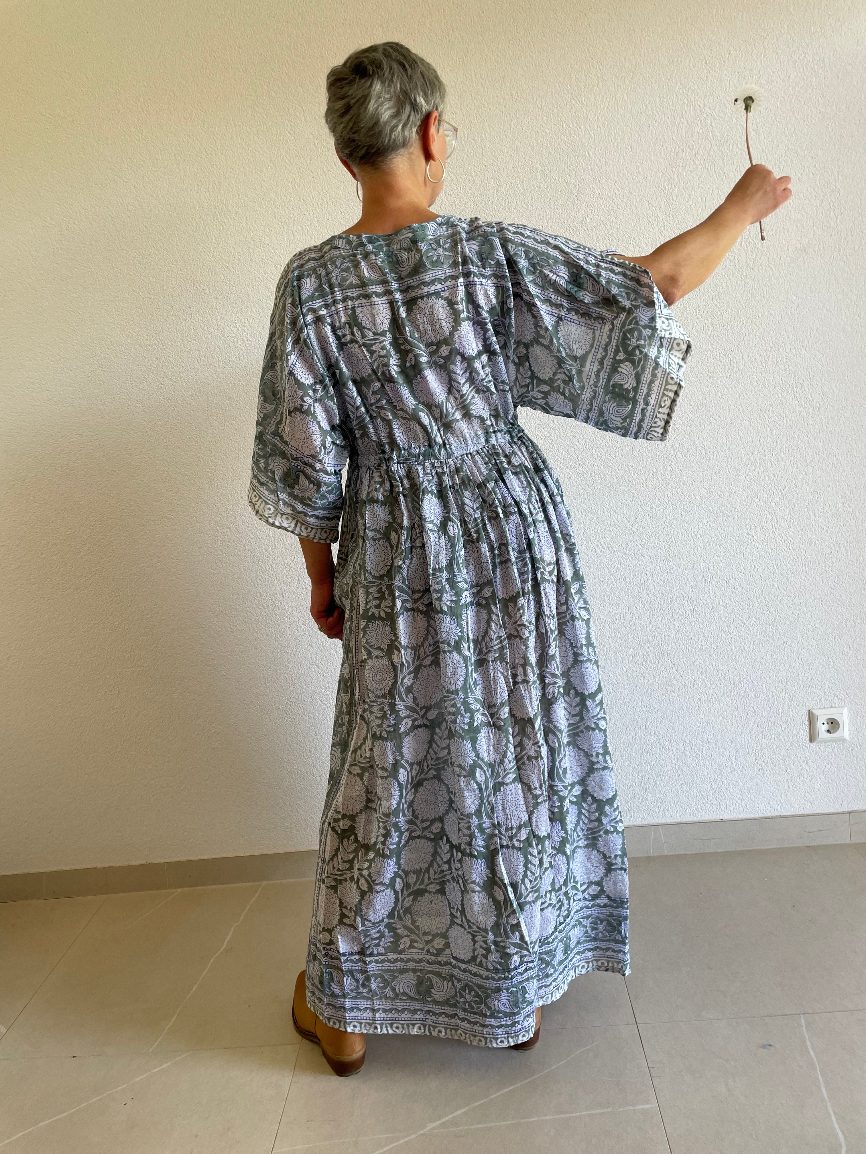 Misty Meadow handbedruckter Kaftan