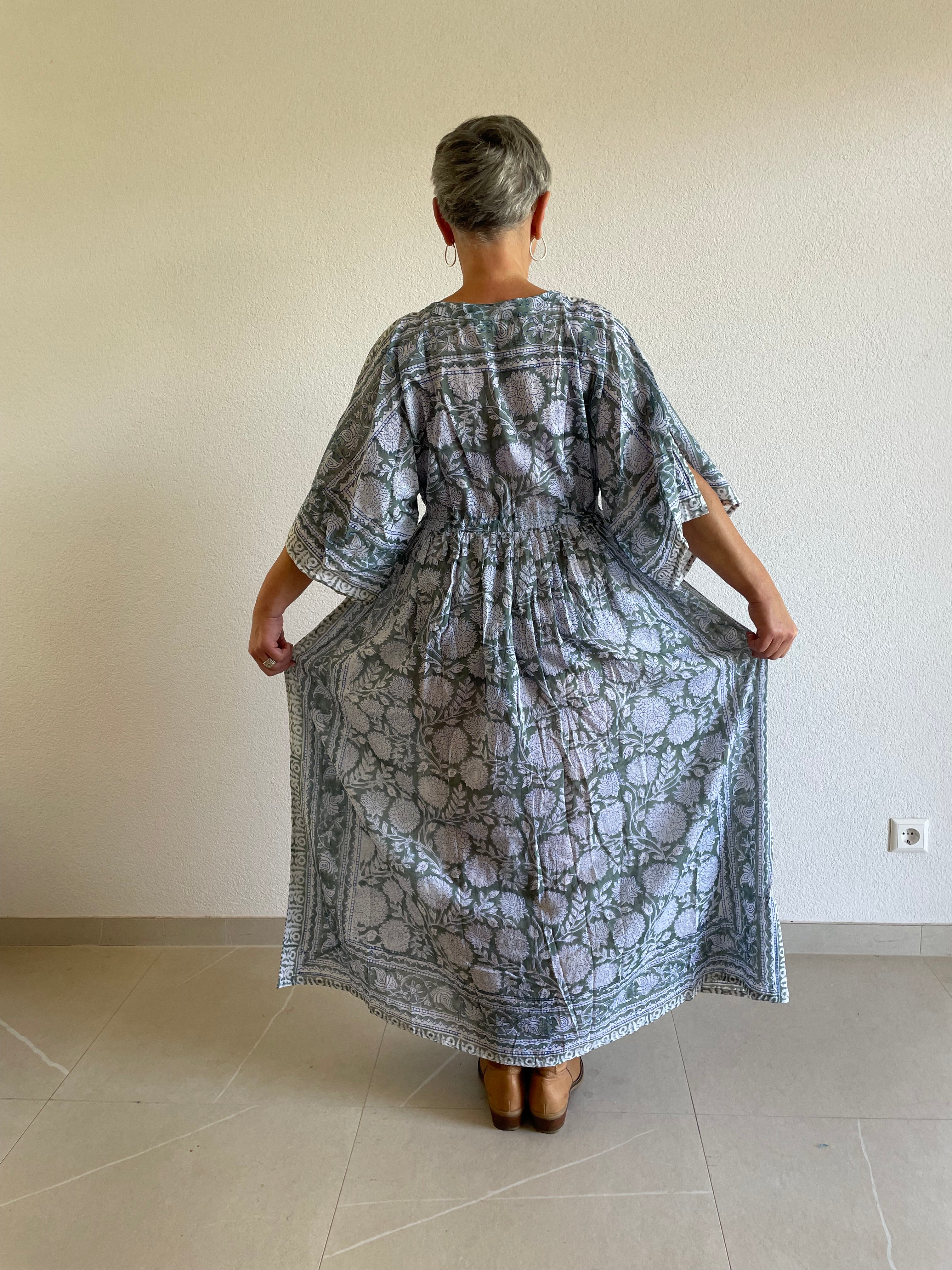 Misty Meadow handbedruckter Kaftan
