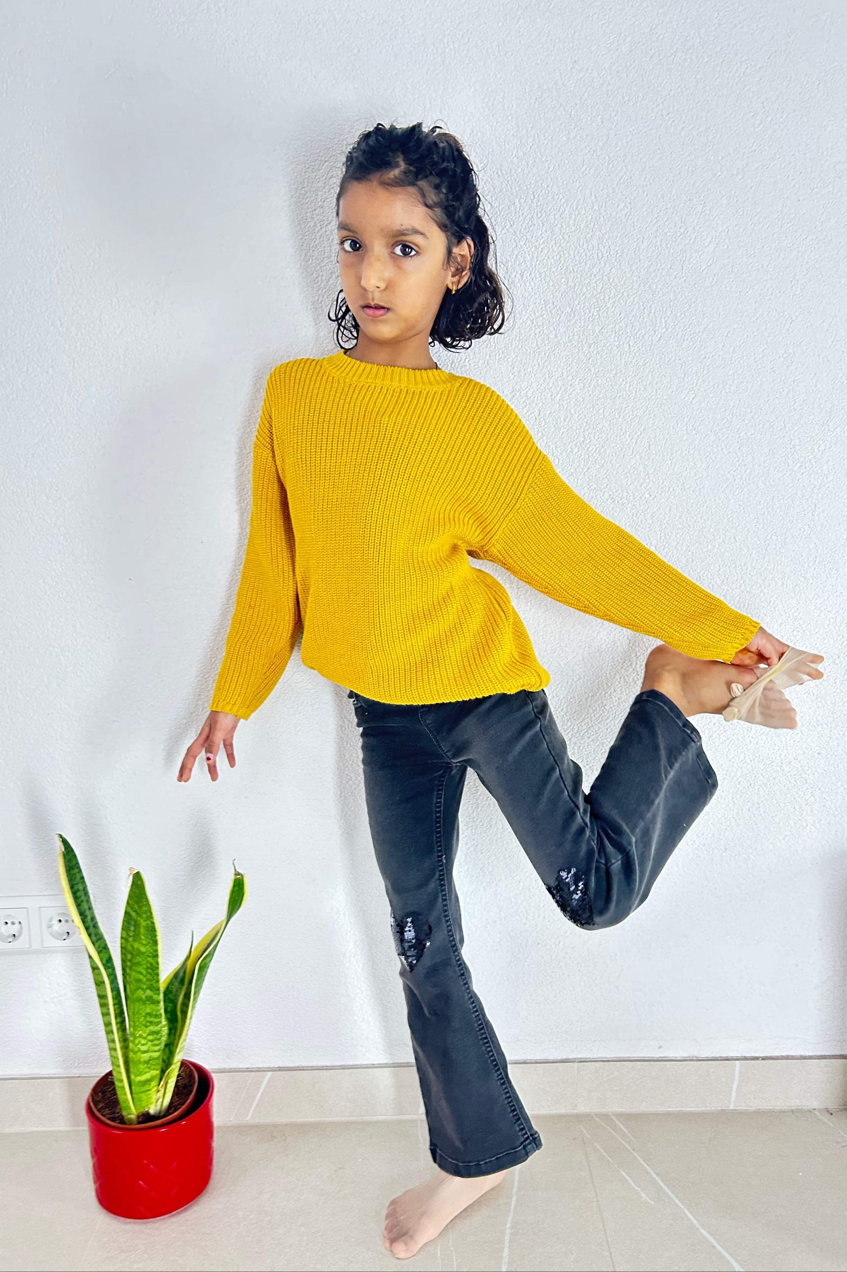 Golden Oak Organic Cotton Knit Pullover - Kids Relaxed Fit