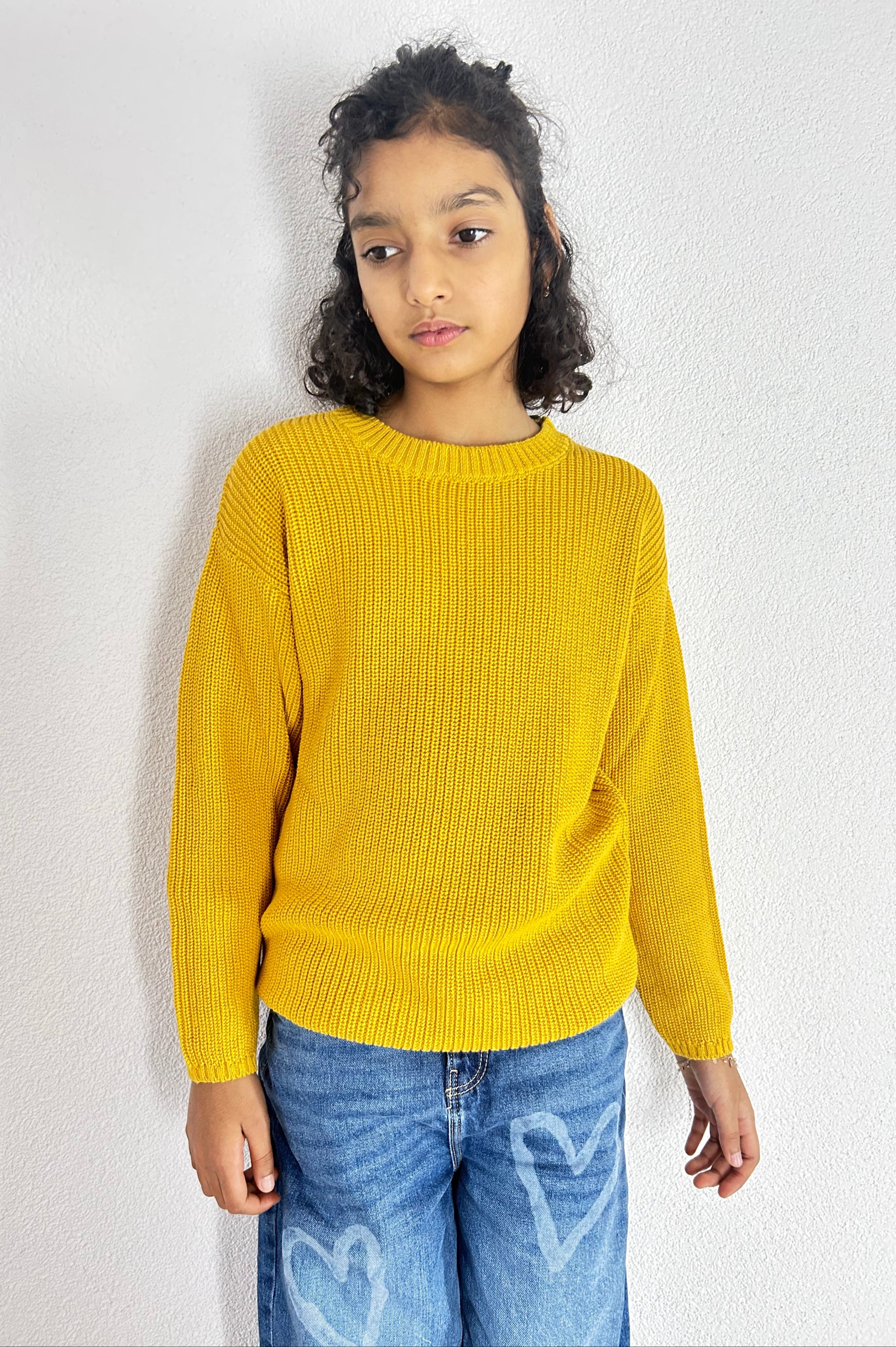 Golden Oak Bio-Baumwollstrickpullover – Legere Passform für Kinder