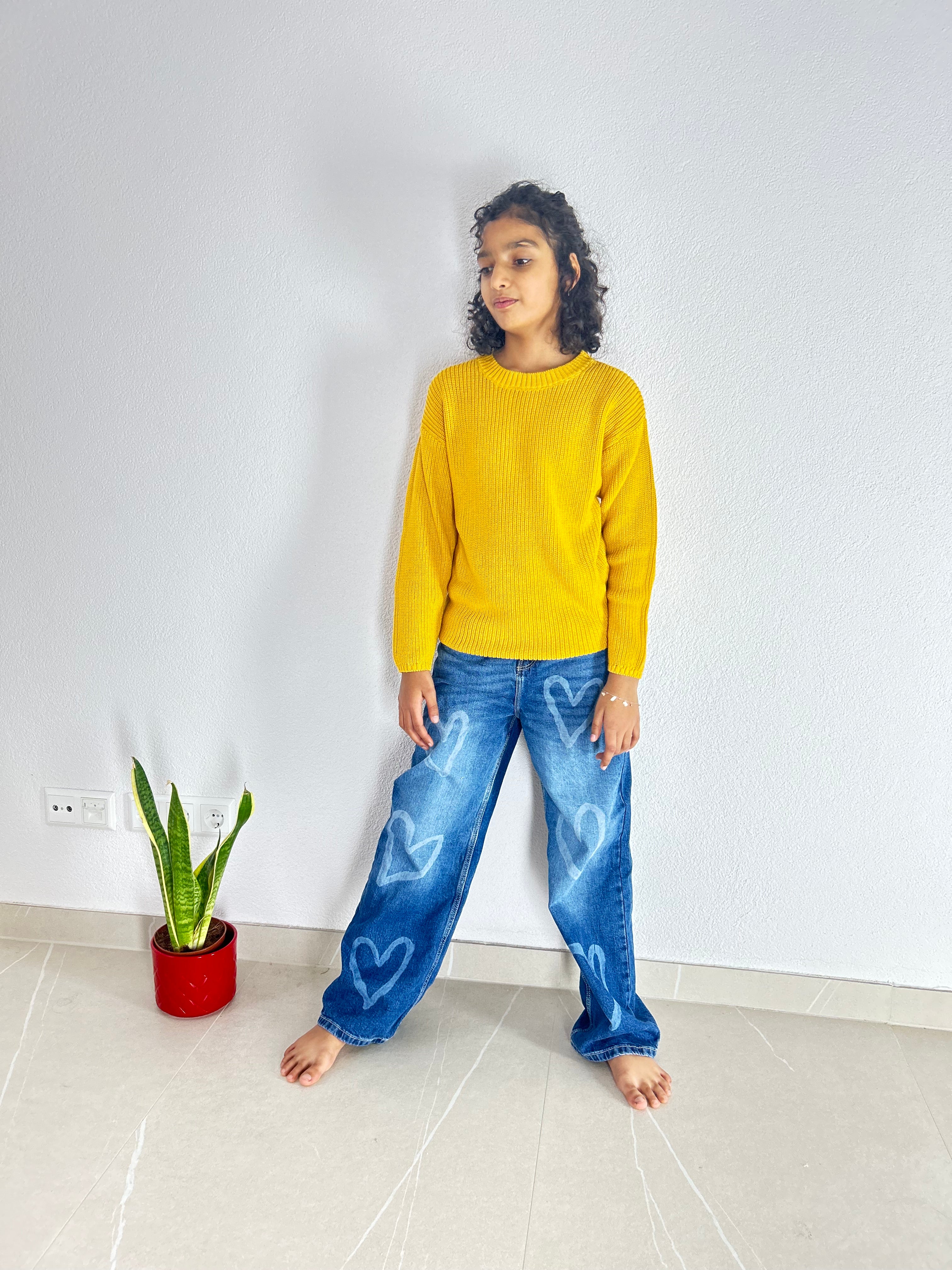 Golden Oak Organic Cotton Knit Pullover - Kids Relaxed Fit