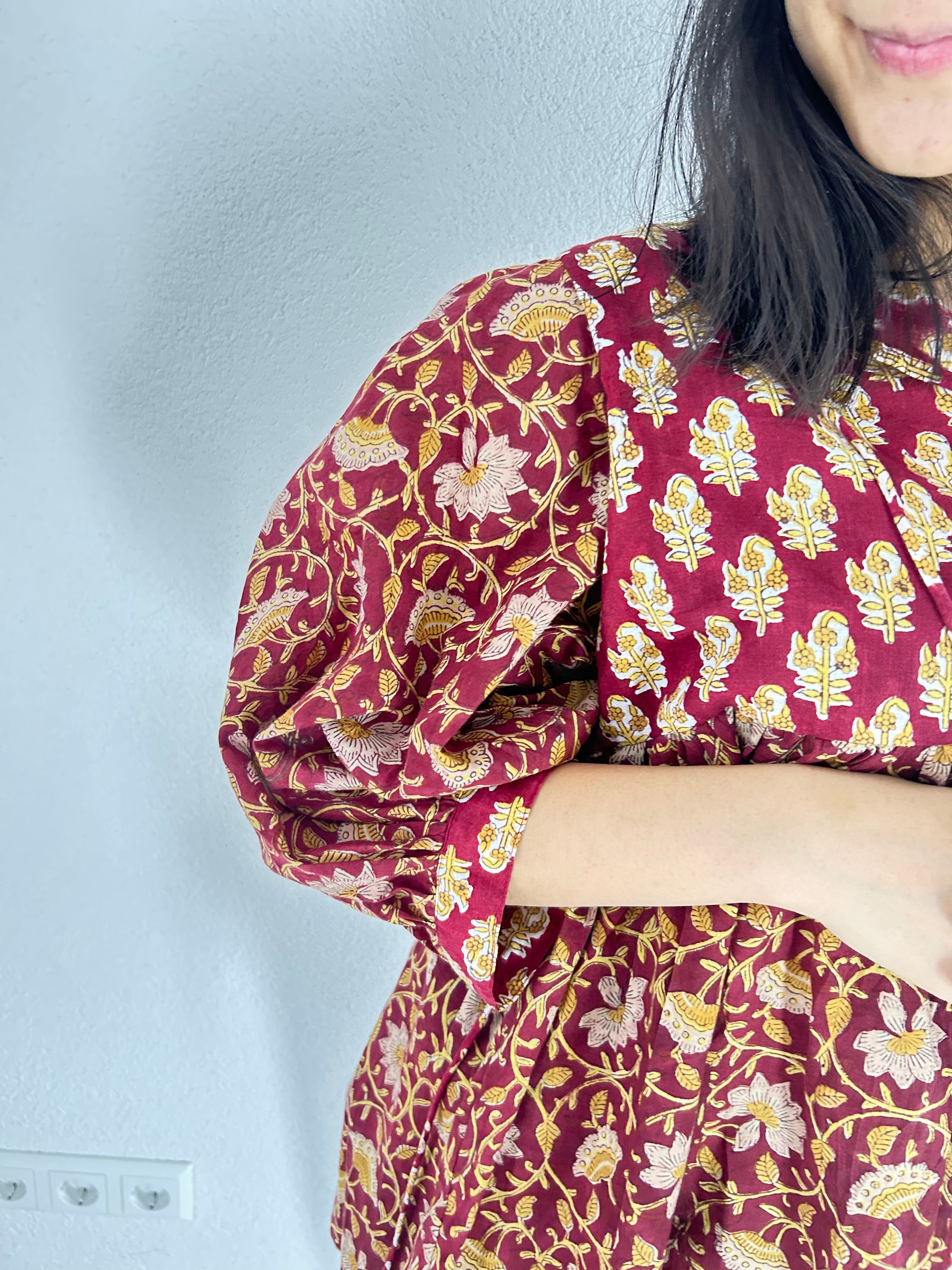 Ruby Garden Handgeblockte Bluse