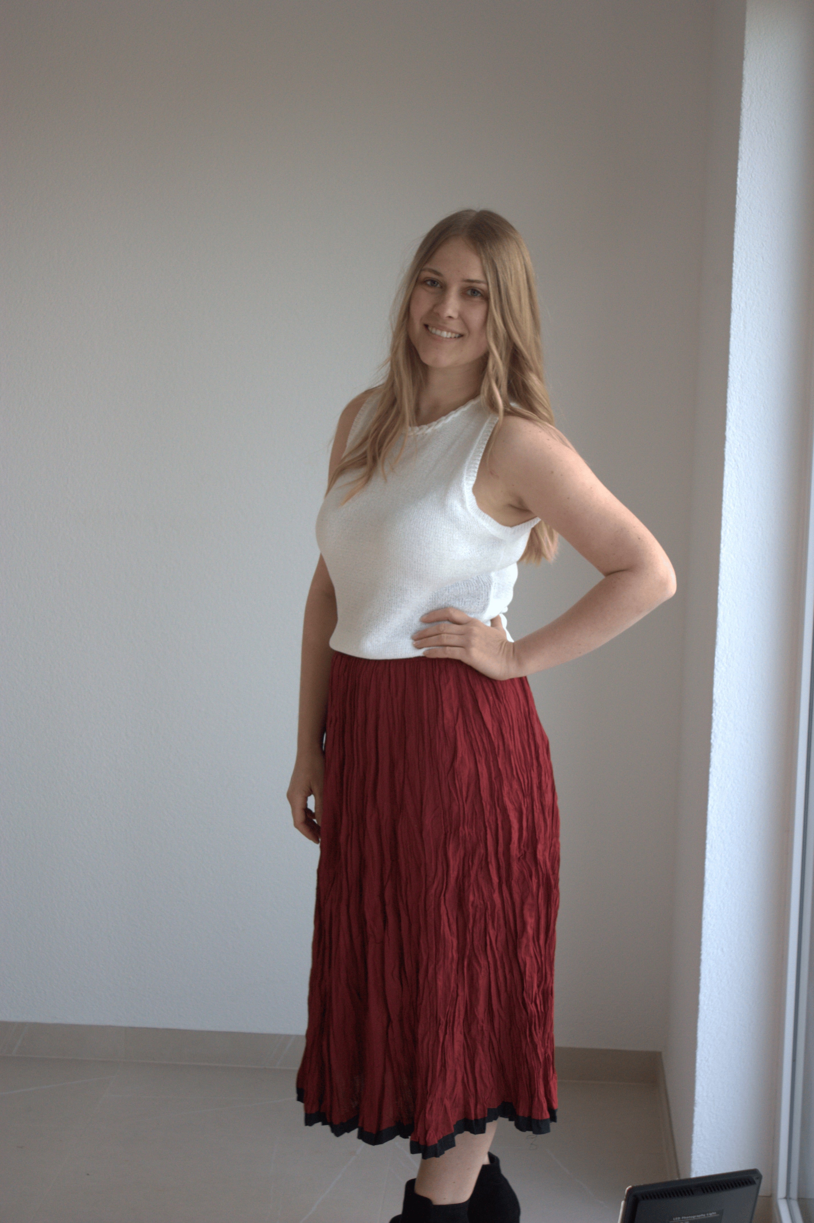 Sindoori Pleated Handcrafted Skirt